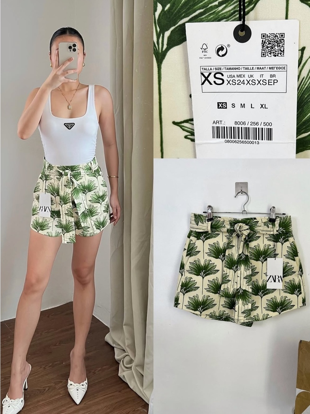 Zara Tropical Printed Shorts. XS